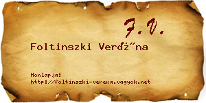 Foltinszki Veréna névjegykártya